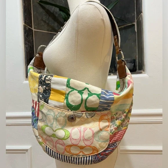 Coach Y2K Hampton Patchwork Multicolor Hobo Bag - Picture 4 of 16